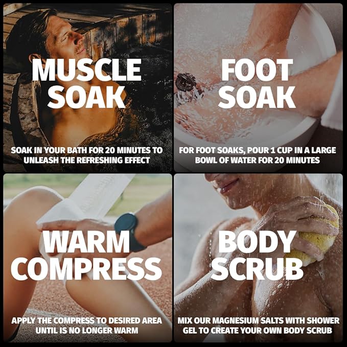 Coach Soak Recovery Bath Soak - Alternative to Epsom Salt Bath Soak - Fast-Absorbing Pure Magnesium Flakes with 21 Minerals, Bath Salts & Essential Oils - 9 lb (Pack of 3)