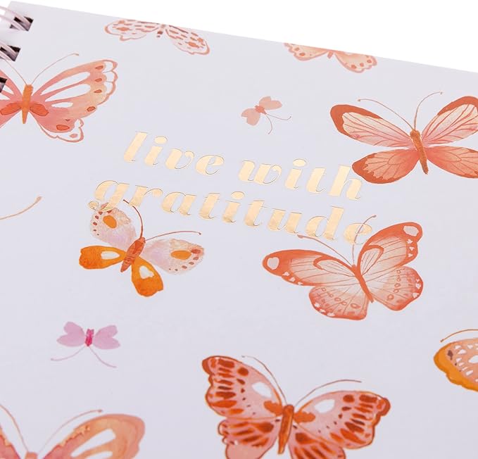 Graphique Hardbound Spiral Journal | Butterfly Design | Premium Paper | Notebook | Diary | Lists | Record Month and Date | Great Gift | 160 Ruled Pages | 6.25” x 8.25”