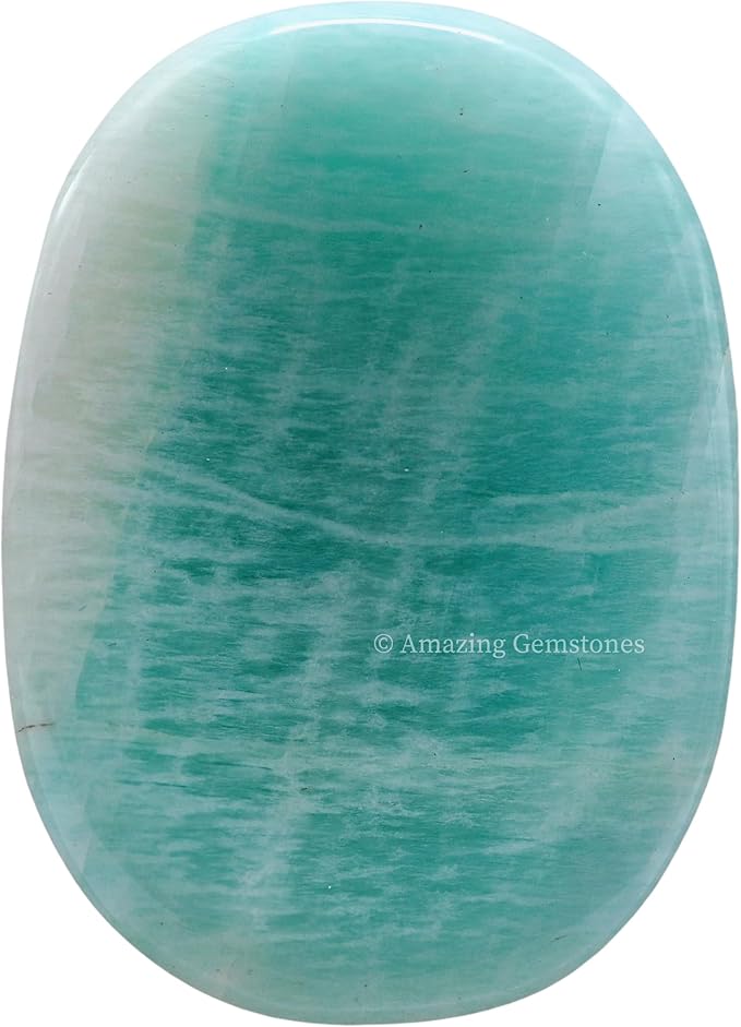 Amazing Gemstone Amazonite Worry Stone Crystals and Healing Stones for Stress Relief Gifts - Piedra Crystal Fidget for Meditation, Relaxation - Unique Stocking Stuffers and Birthday Gifts