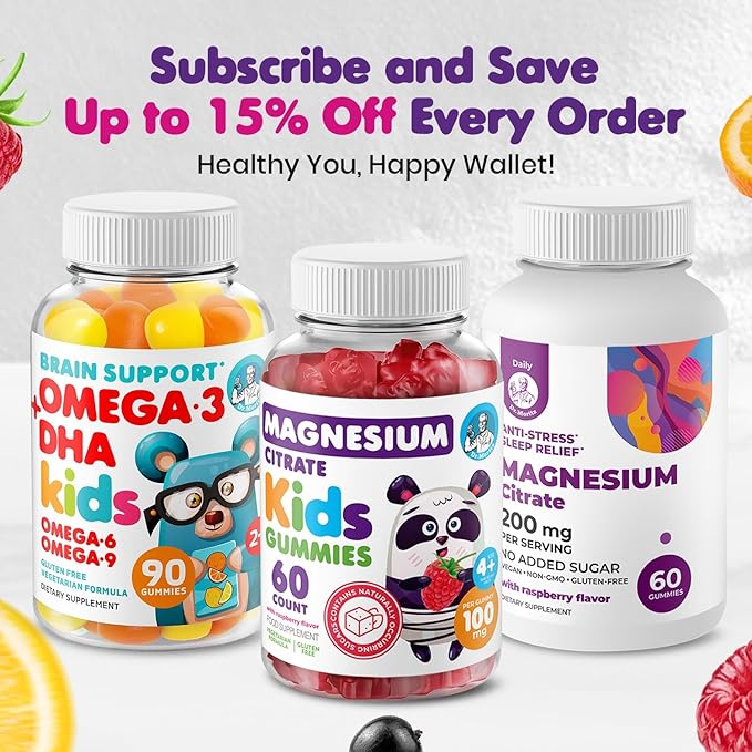 DR. MORITZ Magnesium Citrate Gummies Sugar-Free - Calm Magnesium Gummies Supplement for Children, Sugar -Supports Cardiovascular Health -Free Chews for Kids & Adults (60 Count)