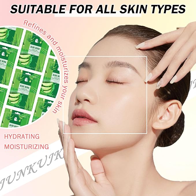 10PCS Hydrating Facial Sheet Mask,Moisturizing Face Masks Skincare Gift Set,Long Lasting Face Mask Skin Care & Facial Mask Kit for All Skin Types 04