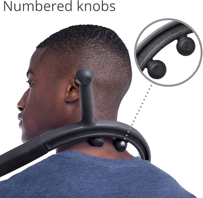 Body Back Buddy Elite – USA Made – Trigger Point Massage Tool, Shoulder Neck Back Handheld Self Massager, Manual Massage Cane, Hook, Muscle Knot Remover with Instructions, Patented (Black)