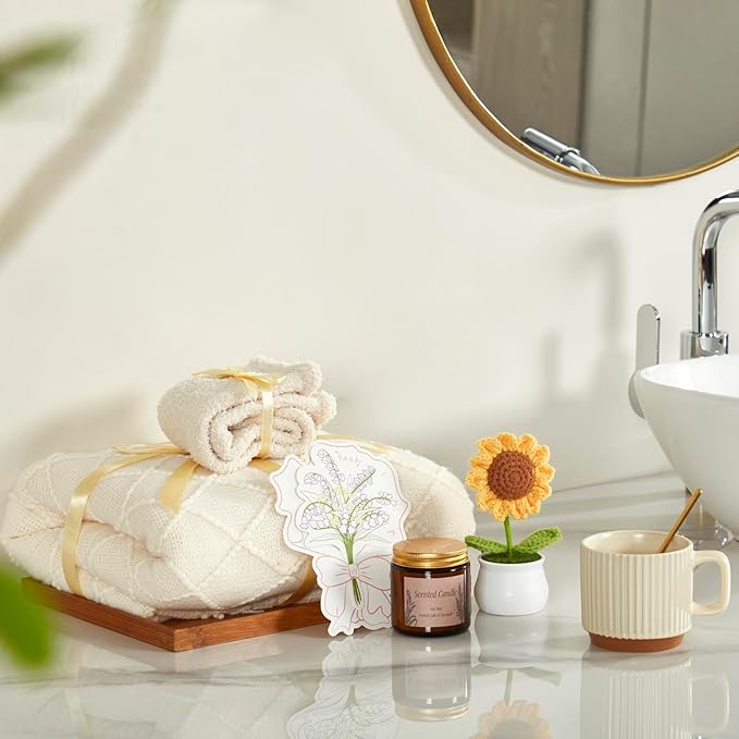 Birthday Gifts for Women, Sending Sunshine Sunflower, Self Care Set Get Well Soon Gift Baskets, Sending Hug Baskets Package, Thinking of You Gift for Mom Best Friend Her Wife Sister Girlfriend Grandma