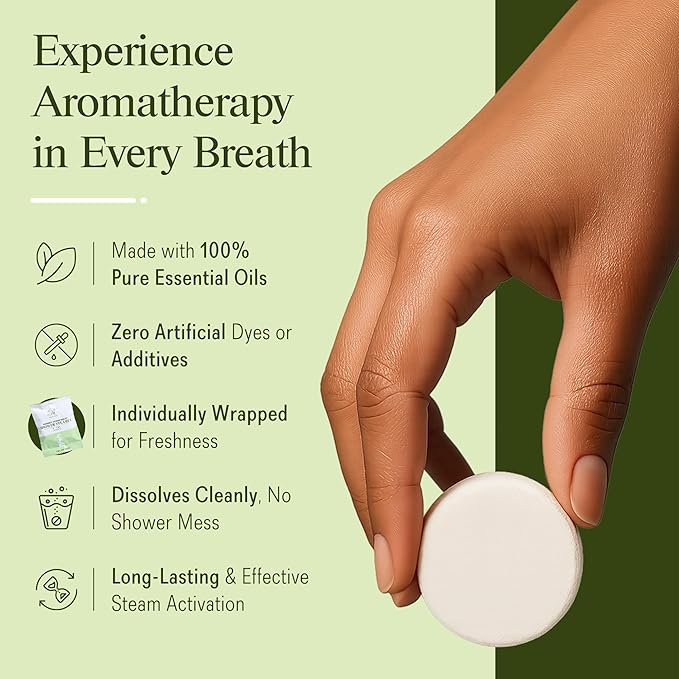 Shower Steamers Aromatherapy Gift Set – 10 Pack Eucalyptus, Mint & Citrus Shower Bombs for Sinus Relief & Relaxation – Organic Spa Gift & Self Care Christmas Stocking Stuffer for Women & Men