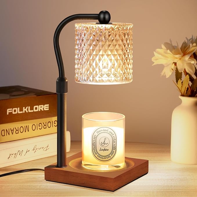 Candle Warmer Lamp with Timer Dimmer Adjustable Height, Birthday Housewarming New Home Decor Gifts for Women, Electric Wax Warmer for Jar Candles