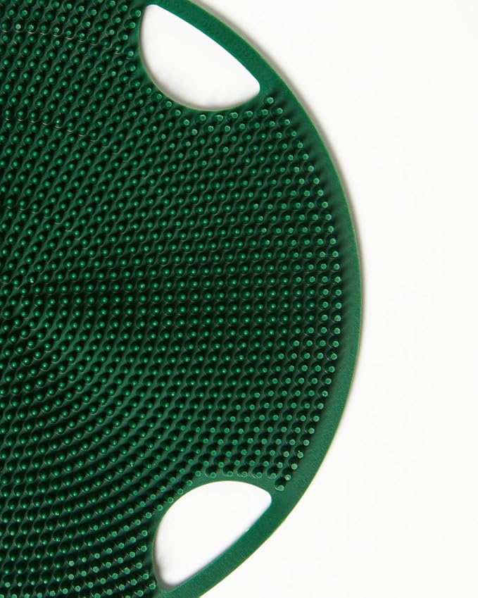 Boie USA Flat Body Scrubber - Hygienic, Exfoliating Loofah Alternative - Feels Like Silicone Scrubber Gentle on Sensitive Skin, Hypoallergenic, BPA- & Latex-Free, Made in The USA (Forest Green)