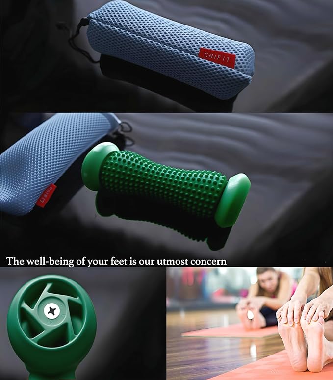 Manual Foot Massager Roller for Plantar Fasciitis Relief, Portable Deep Tissue Muscle Massage Roller for Foot Arch and Heel Pain, Effective Reflexology Tool Relax The Nerves (Dark Green)