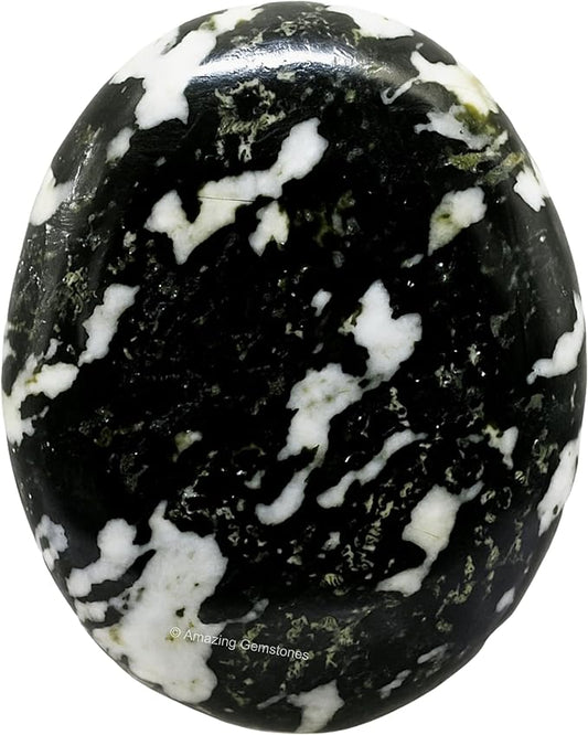 Amazing Gemstone Black and White Tourmaline Crystals and Healing Stones - Large Palm Stone Crystals Piedra - Crystal for Good Luck, Positive Energy, Meditation - Unique Stocking Stuffers, Gifts Women