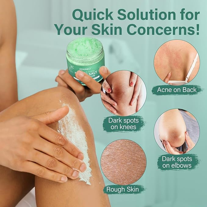 Eucalyptus Epsom Salt Body Scrub,Exfoliating detox body scrub,Relax & Relief with Eucalyptus & Spearmint Essential Oils, Deeply Nourishes for Smooth, Radiant Skin,Relaxation Spa Gifts