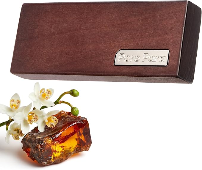 4 Refreshing Scent Bags Wood Car Air Freshener Vent Clip (Darkwood, Amber)- Natural Scent Diffuser for Car, Truck & SUV Premium Essential Oil Starter Kit Gift for Men & Women