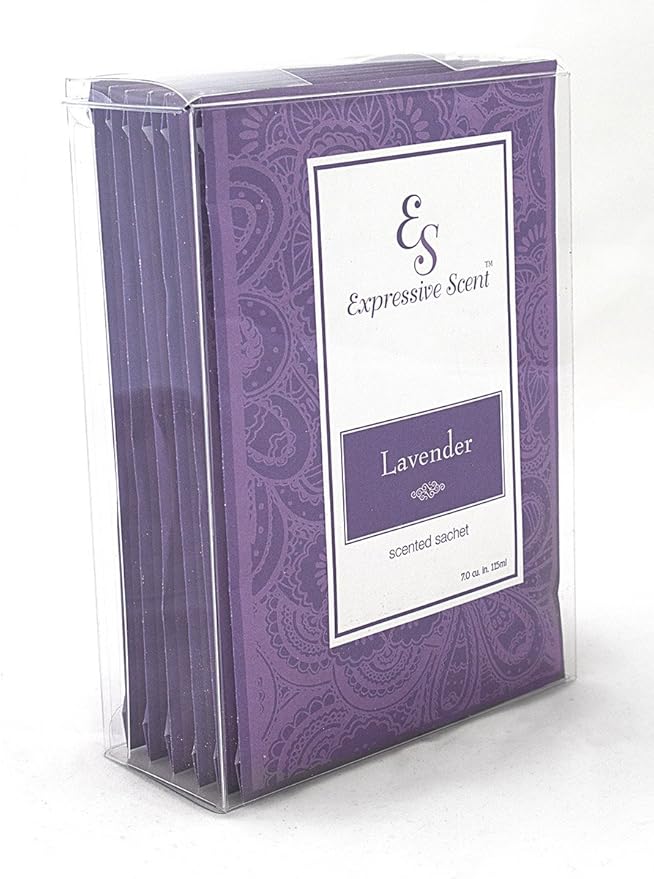 Expressive Scent – Home Fragrance Aromatic Sachets: Premium Long-Lasting Aroma, for Drawers Dressers Closets Car Kitchen, Lavender