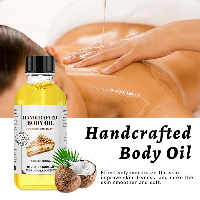 Coconut Cream Pie Body Oil, 2PCS Coconut Cream Pie Oil, for woman and man