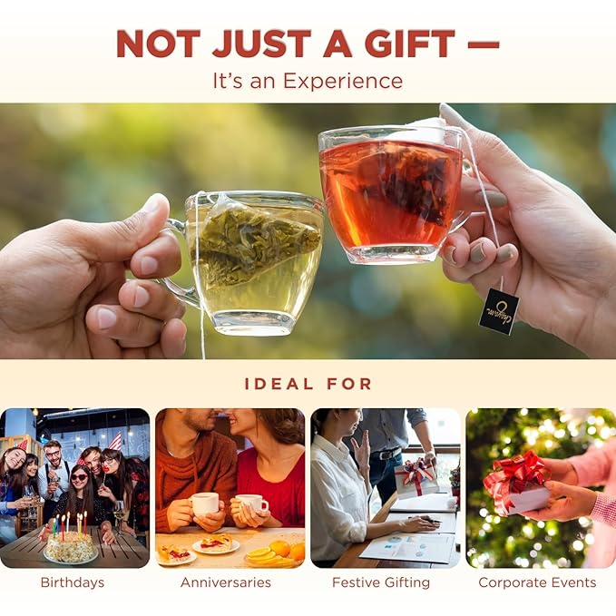 CHAYAM Assorted Tea Bags Variety Pack | 20 Pyramid Tea Bags - 5 Flavours x 4 each | Tea Bag Sampler Assortment | Green Tea, Herbal Tea Gift Box