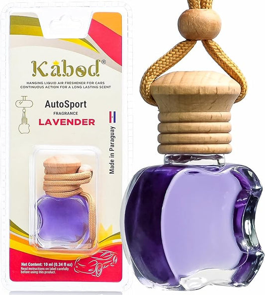Kabod Lavender Hanging Car Air Freshener | Essential Oil Diffuser | Natural Odor Eliminator | Soothing Floral Scent | Long-Lasting Fragrance | 10 ml