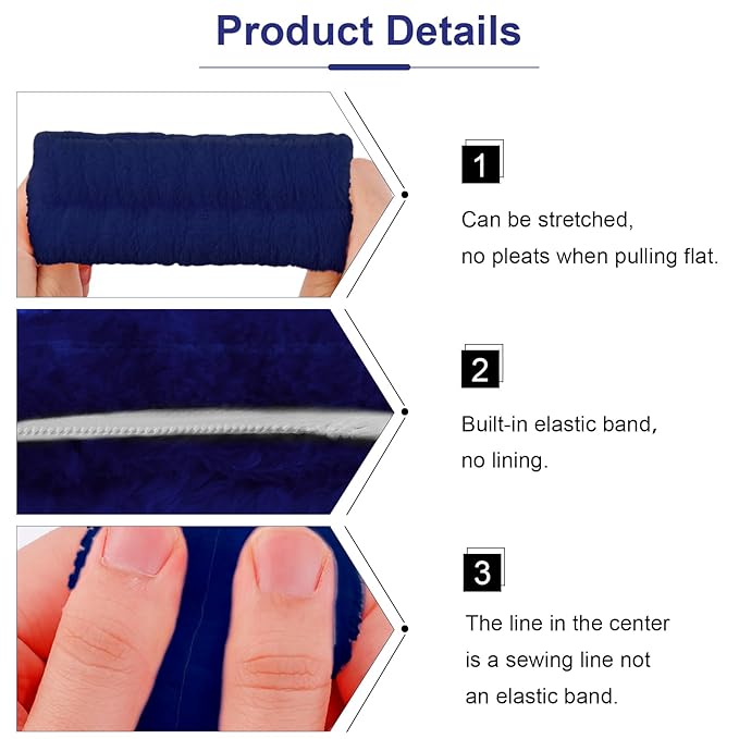 VELSCRUN 6 Pack Spa Headband, Makeup Headband, Face Wash Headbands, Skincare Headbands, Navy Blue Sponge Hair Band Bow Tie Spa Head Band for Washing Face Wristband Set Women Girls Hair Accessories