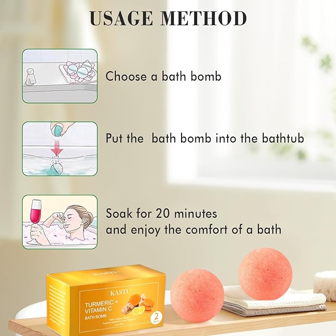 Bath Bombs Salt Balls,Turmeric Lemon Vitamin C Lemon Extract Essential Oils,Moisturizing Dry Skin,Fizzy Spa,Relaxation,Bubble Bath Bomb Gifts for Men Women