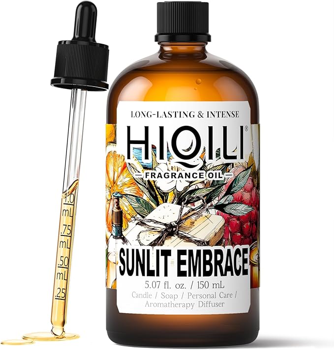 HIQILI Sunlit Embrace Fragrance Oil for Diffuser, Inspired by L.Coste BLC Eud-TOI.Lette 12, Candle, Soap & Perfume Making, Floral-Woody Scent, Long Lasting Aroma - 5.07 Fl Oz