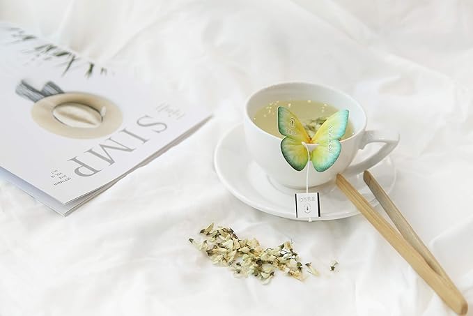 KKOKDAM Gourmet Butterfly Tea Bags Gift Set Sampler – Fancy Tea Variety Pack Set, Korean Drinks, Unique Gifts -Perfect as Women Tea Gift Set - 6 Count