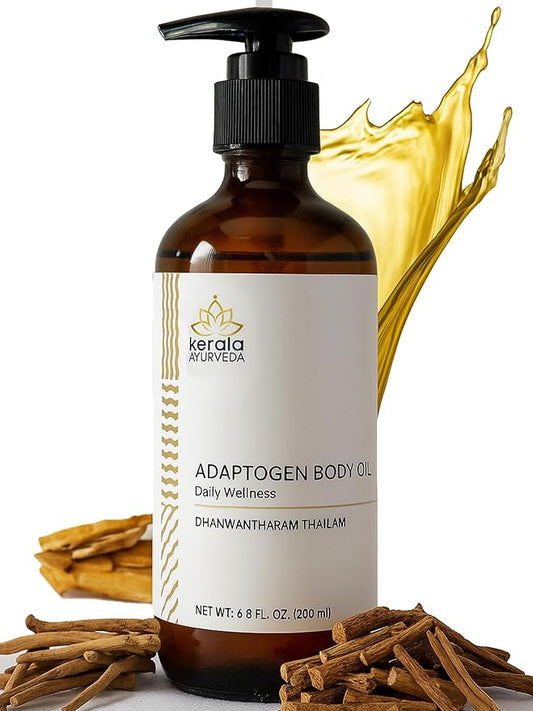 Kerala Ayurveda Dhanwantharam Thailam Ayurvedic Massage Oil (6.76 Fl Oz) | Herbal Body Oil for Daily Self-Massage | Supports Joint & Muscle Comfort | Moisturizing Adaptogen Oil for Body & Skin Care