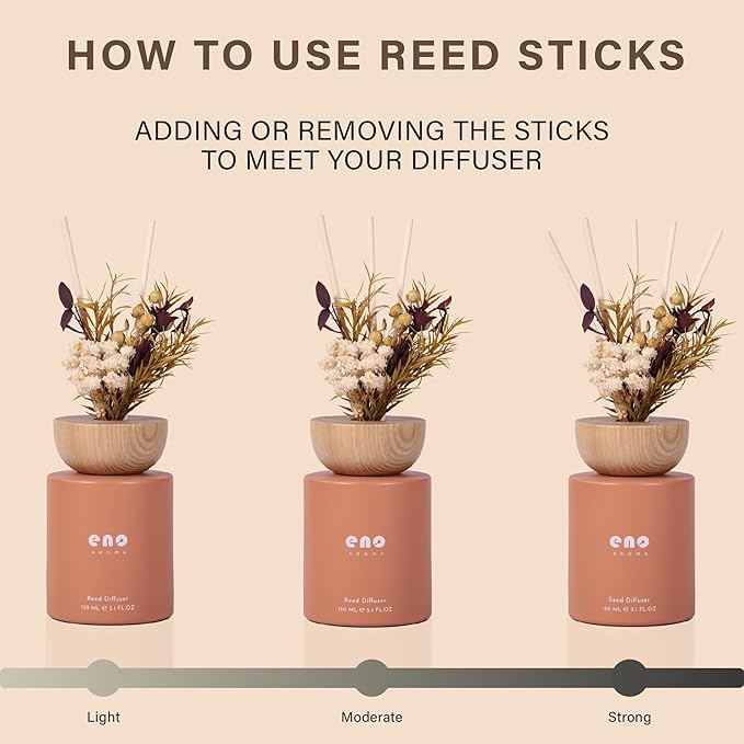 Reed Diffuser Set with Really Dried Flowers, Essential Oils Scented Diffuser with Sticks, Air Fresheners Home Fragrance for Bathroom Shelf Decor & Gift, 5.1oz / 150ml