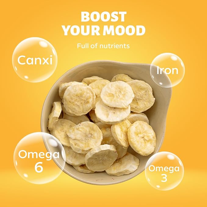 DARLAC FARMS Freeze Dried Banana Chips Pack 2, 5.29 Oz/Each, Premium Organic Crispy Crunchy Natural Healthy Fruit Snacks for Kids, Adults & All Ages, No Sugar Added