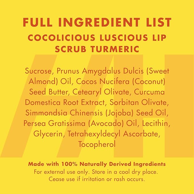 Handmade Heroes Turmeric Lip Scrub with Vitamin C – 100% Natural Vegan Exfoliant for Dark Dry Chapped Lips – Deep Conditioning Sugar Polish 1oz