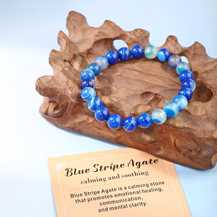 AD Beads 4mm6mm8mm10mm Handmade Bracelet - Natural Gemstone for Peace and Tranquility - Meditation, Yoga, Healing and Energy Gift for Unisex