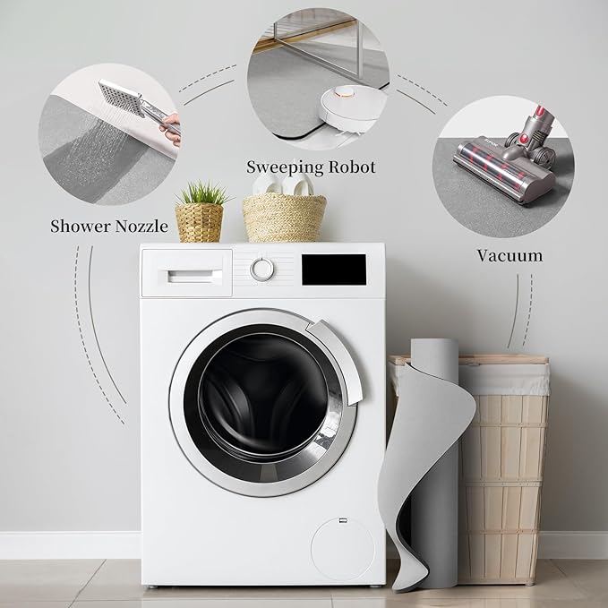 Bathroom Mat Rugs 47x17, Long Diatomaceous Earth Bath Mat Large Quick Dry Bath Mat Non Slip Rubber Backed Super Absorbent Shower Mat, Thin Bathroom Runner Rugs Floor Mat Fit Under Door, Grey