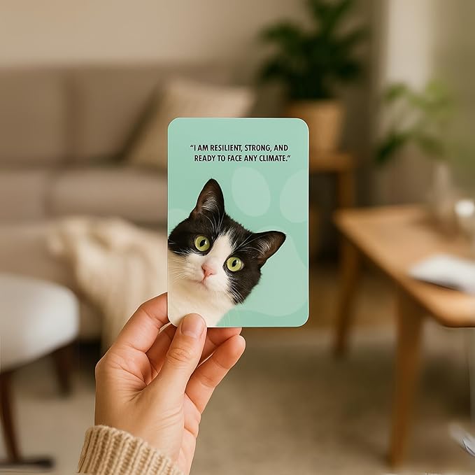 Pawsitive Vibes - Positive Affirmation Cards for Cat Lovers | Daily Inspirational Affirmations & Proven Self-Care Techniques for Stress & Anxiety Relief | Ideal Cat Mom & Cat Dad Gifts