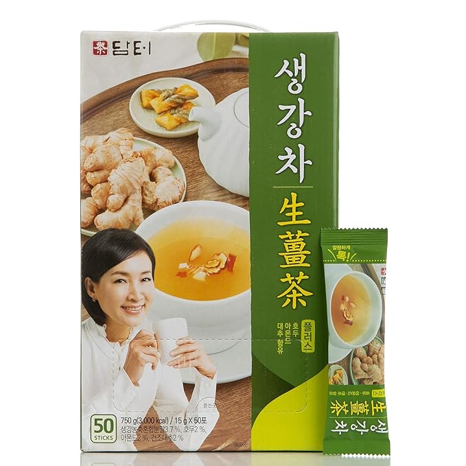 Damtuh Korean Traditional Ginger Tea Plus, Ginger Powder, 15g x 50 Sticks