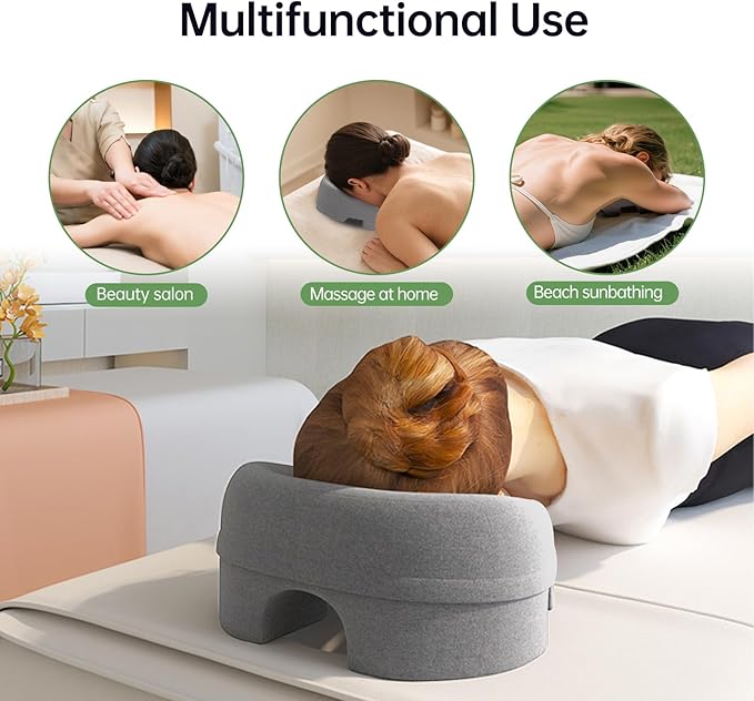 Face Down Pillow for Massage - Headrest Face Pillow for Bed, Stomach Sleeping, Prone Sleepers, Post-Eye Surgery Recovery, and Beach Tanning.
