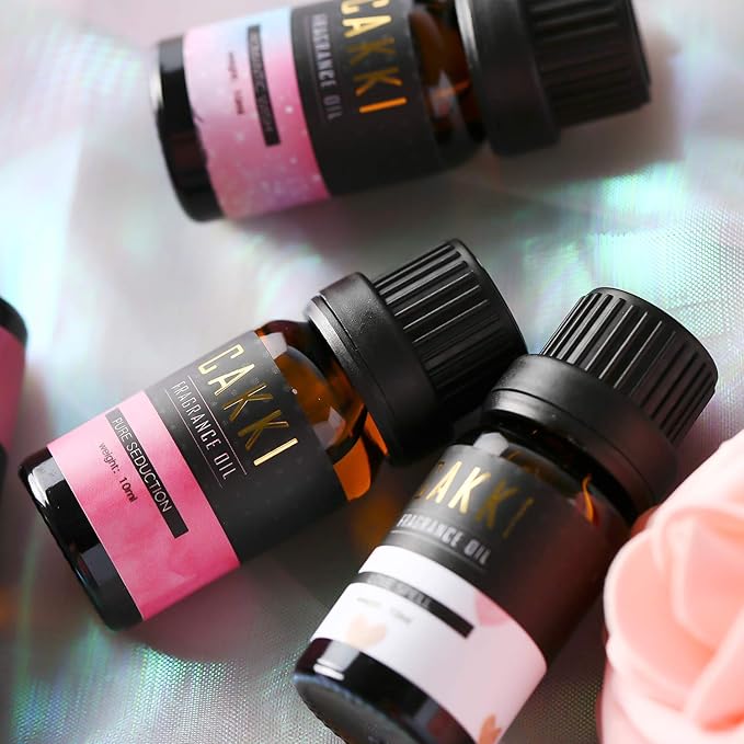 Essential Oils Set for Diffusers for Home, CAKKI Fragrance Oils Gift Set, 6X10ml Pure Aromatherapy Oils,with Pure Seduction, Love Spell,Coconut Passion, Aqua Kiss, for Candles Making