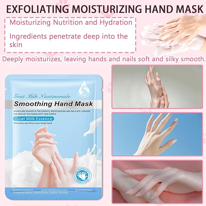 6PCS Hand Masks,Hydrating Hand Masks Moisturizing Gloves Overnight for Dry Cracked Hands,Daily Hand Care Hand Masks Gift Set for Women and Men I