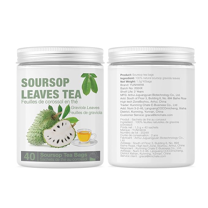40 Natural Soursop Tea Bags, Soursop Leaves Tea, Dried Soursop Graviola Leaves Tea, te de Guanabana Tea, Pure Sour sop Tea Leaves