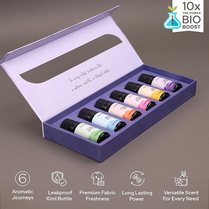 Carnatia Laundry Day Fragrance Oil Set – 6 Fresh & Clean Scents for Laundry, Linens & Home | Aromatherapy Oils for Dryer Balls, Diffusers & Room Freshening