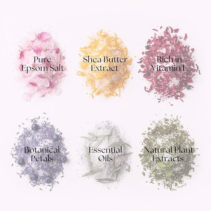 Epsom Salt Bath Gift Set – 6 Aromatherapy Blends with Essential Oils – Bath & Body Gift Set for Women, Stress Relief, Self Care, Birthday Gifts – Jane & Bloom