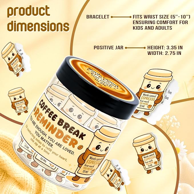 Emotional Support Coffee – Funny Coffee Gifts For Men, Women - 60 Positive Coffees Daily Affirmation Cards Jar – Inspirational Gifts for Women - Self Care Gift for Coworkers, Teens, Friends, Boss