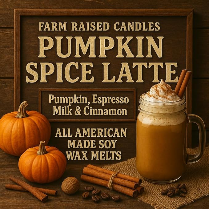 Farm Raised Candles - Pumpkin Patch Soy Wax Melts 1 LB Variety Pack (5 Scents) β Hand-Poured 100% Soy β Butterscotch, Vanilla Pie, Spice, Latte & Apple Cider β Fresh from The Farm Soy Wax Melts