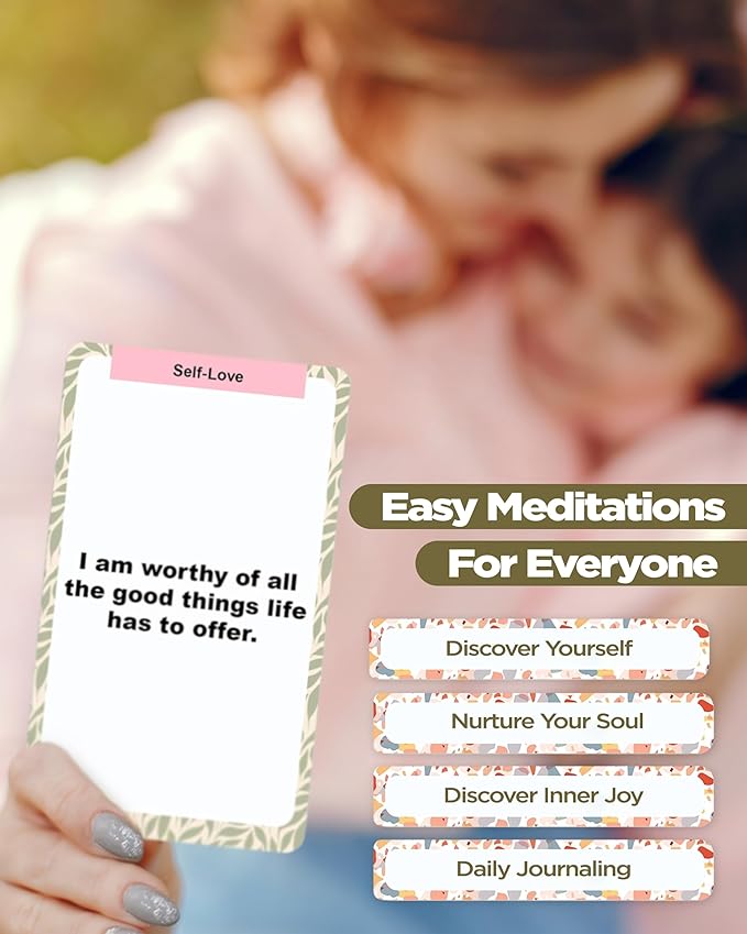 Daily Affirmation Cards for Men & Women, Positive Motivational Mental Health Therapy, Meditation, Less Stress, Self Care, Secret Manifestation & Mindfulness Birthday Gifts with Quotes - 80 Cards Deck