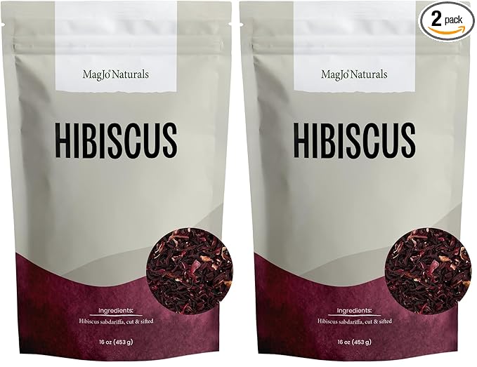 MagJo Naturals, Hibiscus Flowers 1LB (16 Oz) Hibiscus tea cut & sifted flowers, Flor de Jamaica (Pack of 2)
