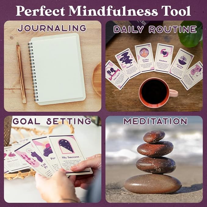 PURPLE CANYON Daily Affirmation Cards for Women and Men | Positive Affirmations for Mindfulness, Meditation, and Inspiration | Beautiful 52 Card Deck