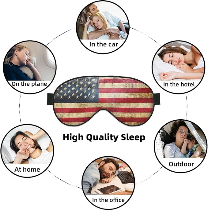Vintage American Flag Sleeping Eye Mask Eye Mask for Sleeping Soft Comfort Eye Shade Blackout Eye Cover for Deep Rest Travel Nap Meditation