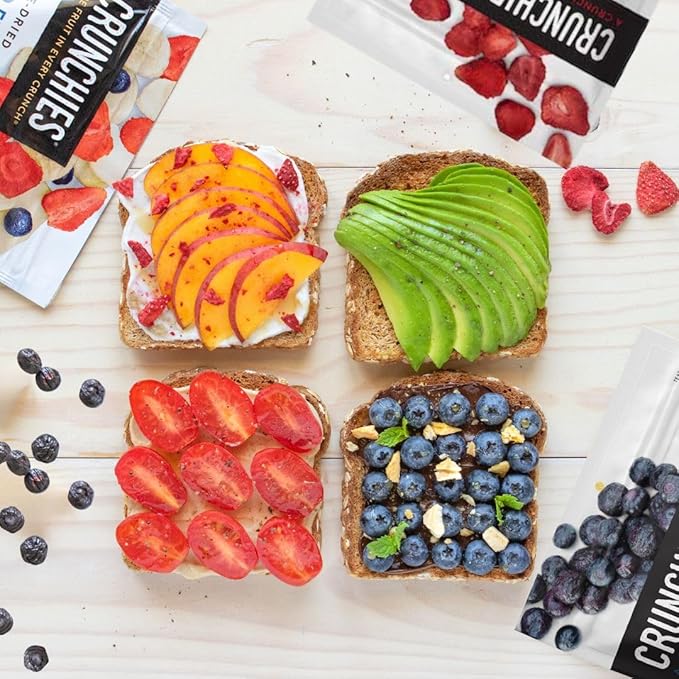 Crunchies Freeze-Dried Fruits, 100% All Natural Crispy Fruit, Non GMO and Kosher, Resealable Freeze Dried Fruit Snack Packs (Very Berry Variety Pack)