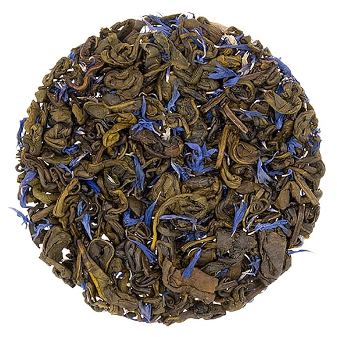 Earl Grey Loose Leaf Green Tea Pouches - 4oz | Natural Bergamot Flavor | Ceylon Gunpowder Tea Blend | Aromatic & Smooth | Hot or Iced Tea Brewing | Caffeine Moderate