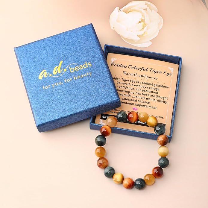 AD Beads 4mm6mm8mm10mm Handmade Bracelet - Natural Gemstone for Peace and Tranquility - Meditation, Yoga, Healing and Energy Gift for Unisex