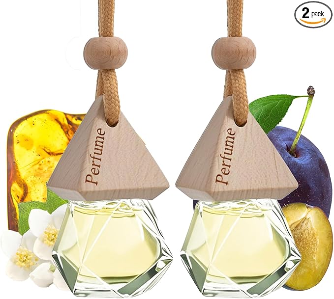 Car Air Freshener Hanging Diffuser – Long-Lasting Essential Oil Scent (Up to 60 Days) – Non-Toxic & Eco-Friendly – 2-Pack Auto Fresheners Made in USA