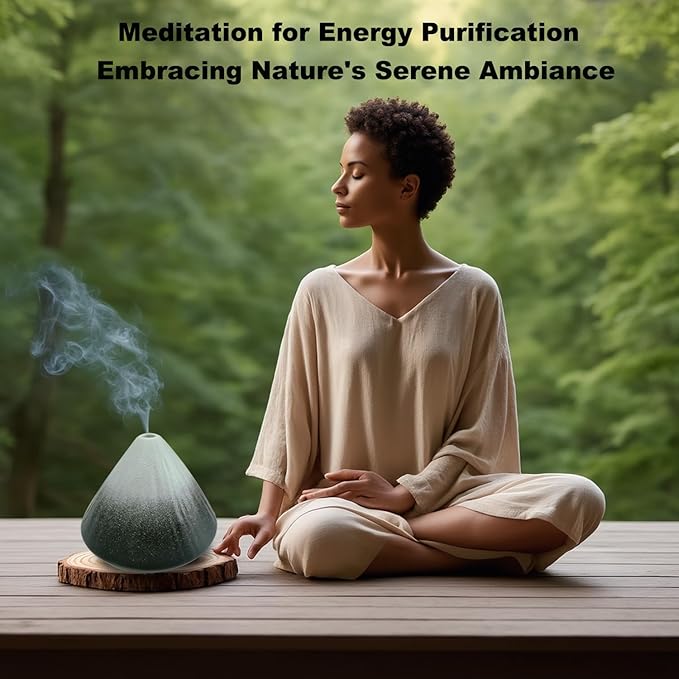 Ceramic Palo Santo Holder, Fuji Mountain Shape Incense Stick Burner for Yoga,Meditation,and Energy Cleansing Shower, Anxiety Relief for Women, Meditation Gifts with Gift Box (Black and White)