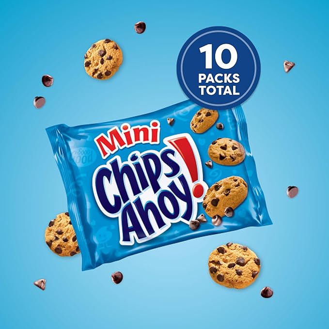 CHIPS AHOY! Mini Original Chocolate Chip Cookies, 10 Snack Packs (Pack of 2)