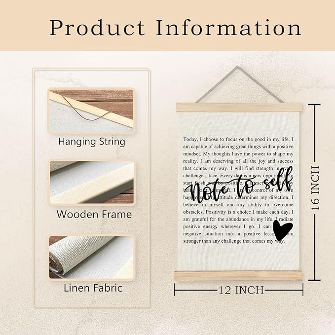 Exqcom Mental Health Wall Decor, Note to Self Inspirational Wall Art Poster, Motivational Positive Quotes Posters for Therapy Psychological Counselor Office, 12x16 Inches