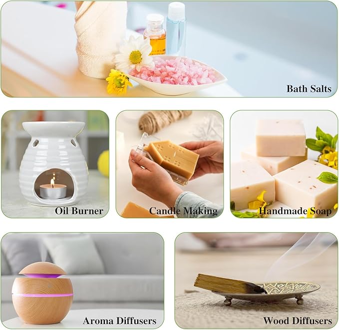 PHATOIL 10Pcs Fruity Fragrance Oil Set, Coconut, Cherry, Apple, Strawberry, Mango Candle Scents for Candle Making, Freshie Scents for DIY Soap Making, Diffuser Oil Scents Set